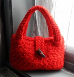 sac rouge tricot